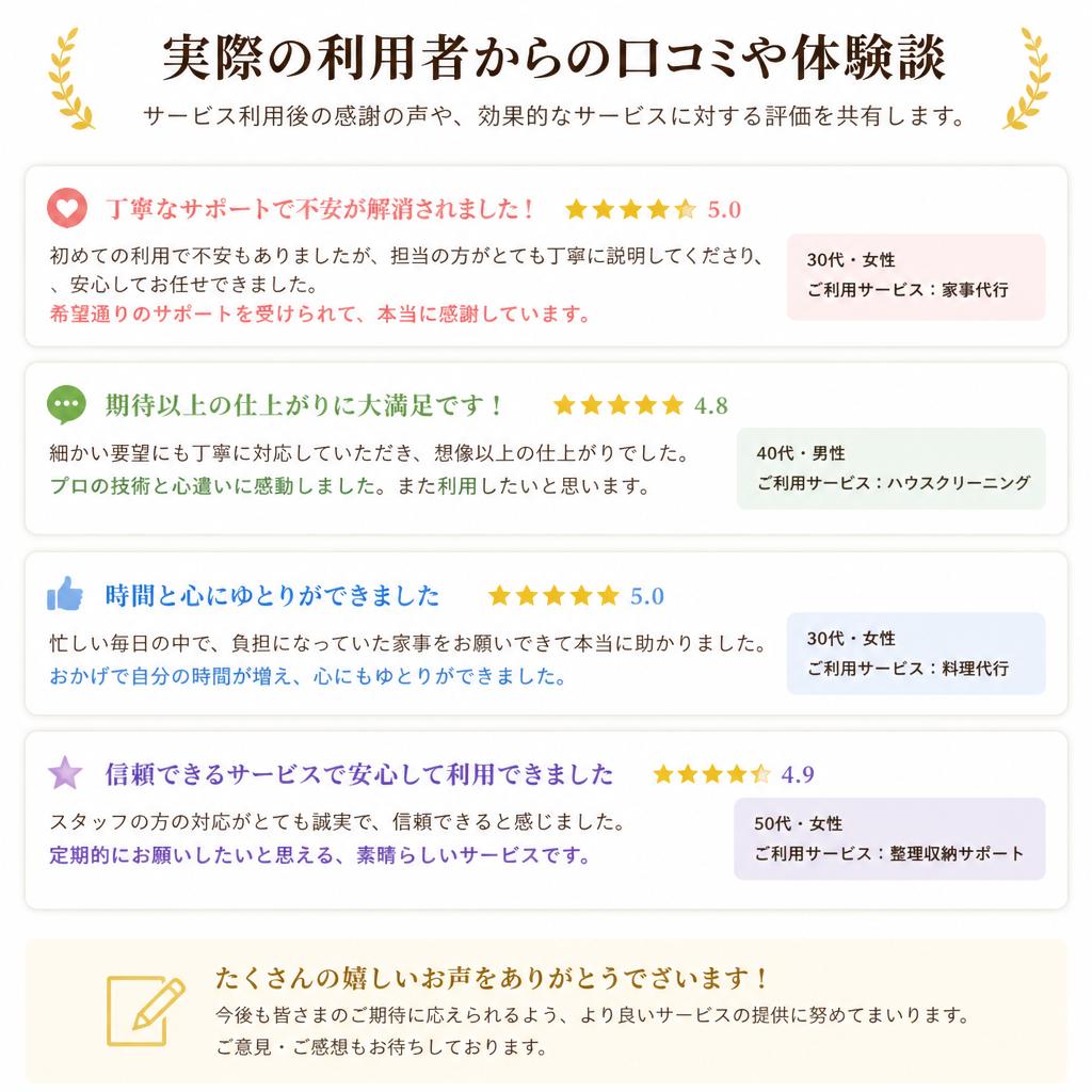 実際のお客様の声