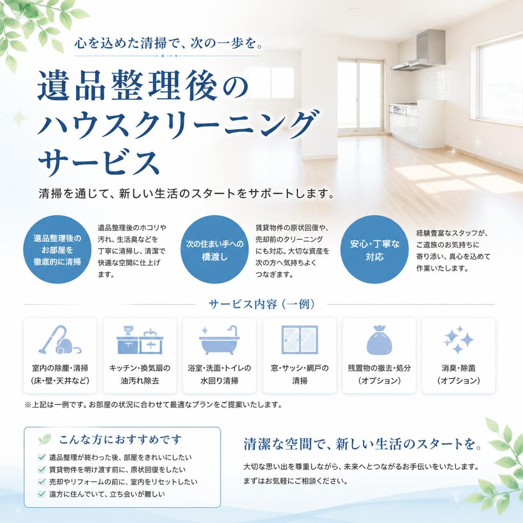 ハウスクリーニングサービスのご紹介