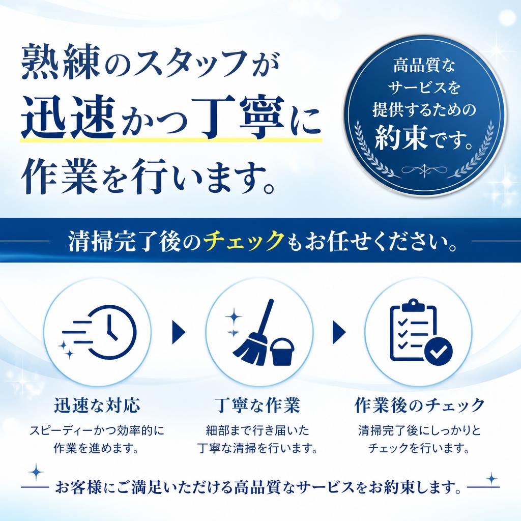 専門スタッフによる迅速・丁寧な作業