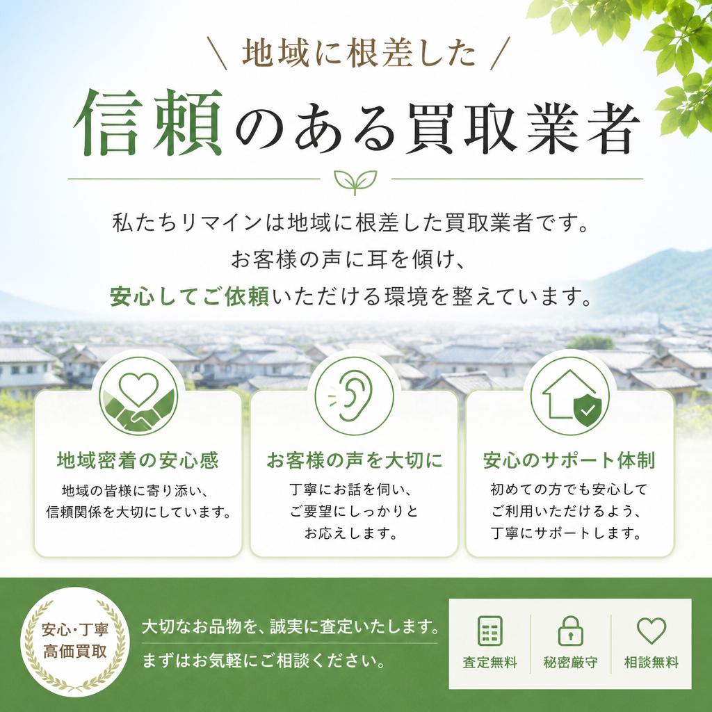 信頼の買取業者として
