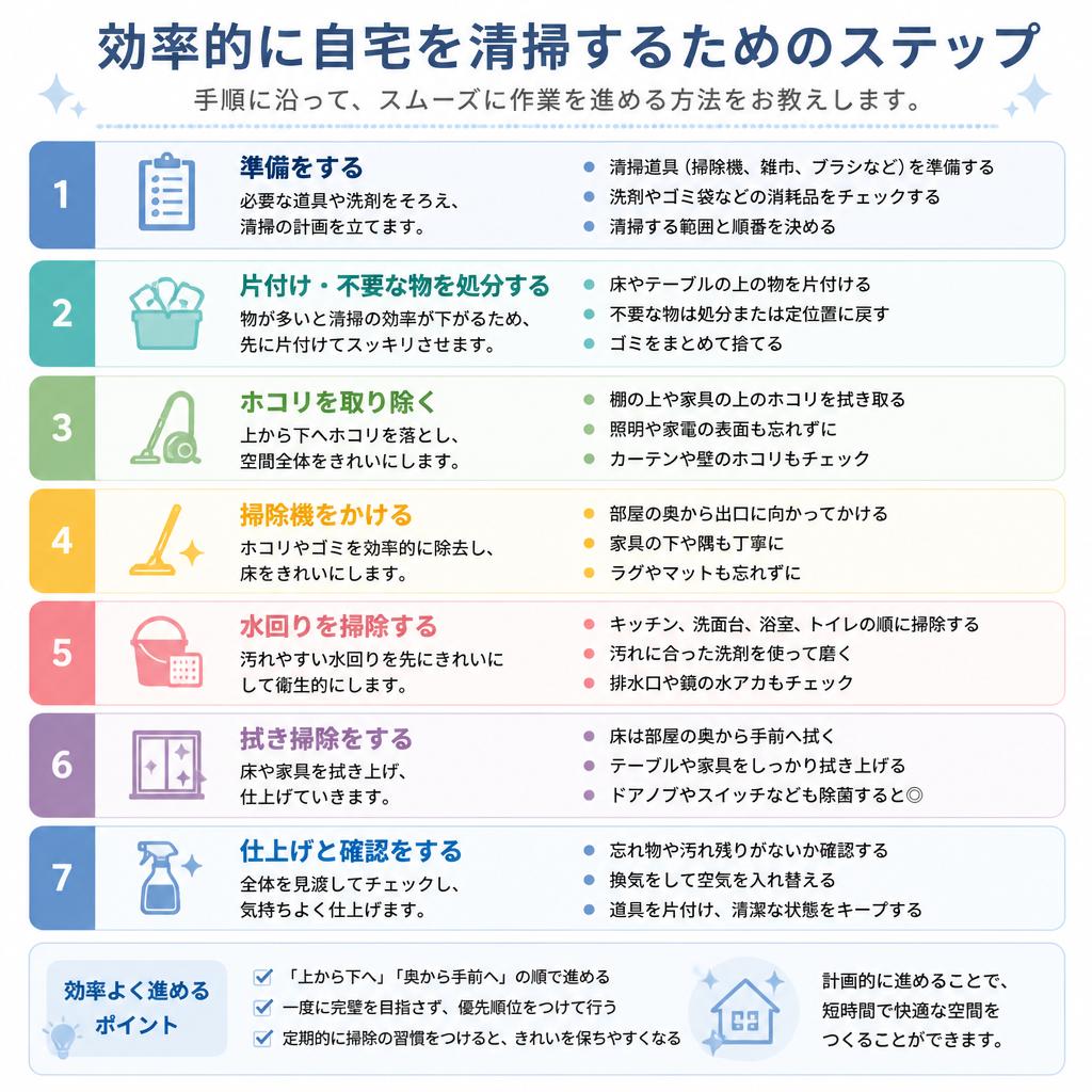 自宅清掃のステップバイステップガイド