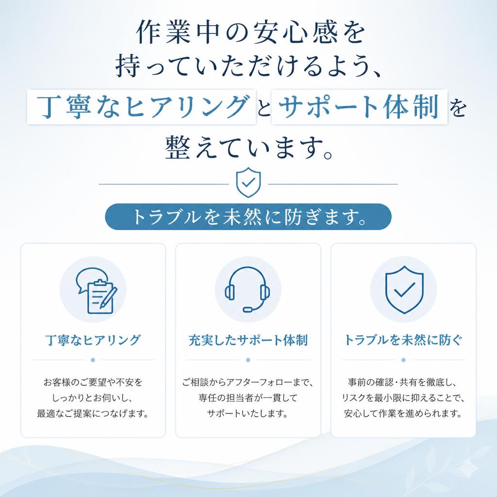 安心のサポート体制