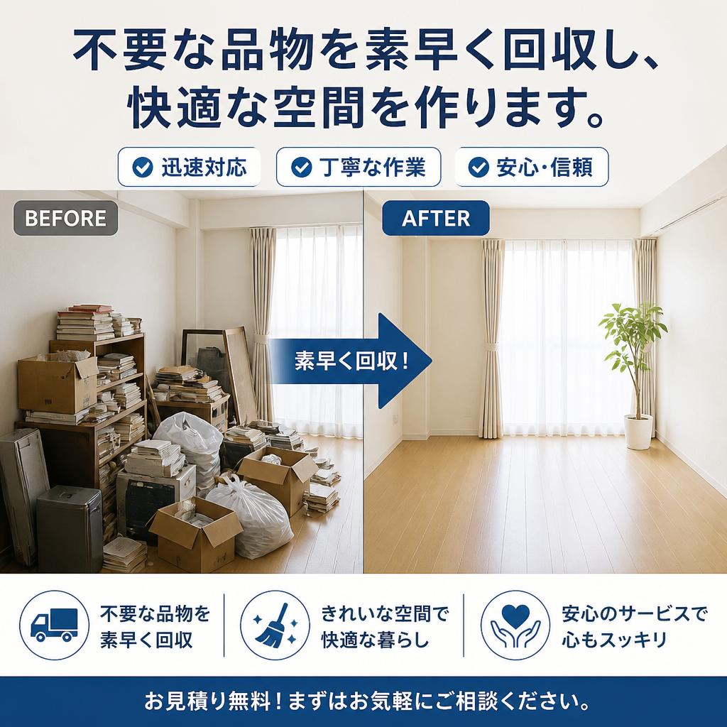 2. 不用品回収で住まいをスッキリ