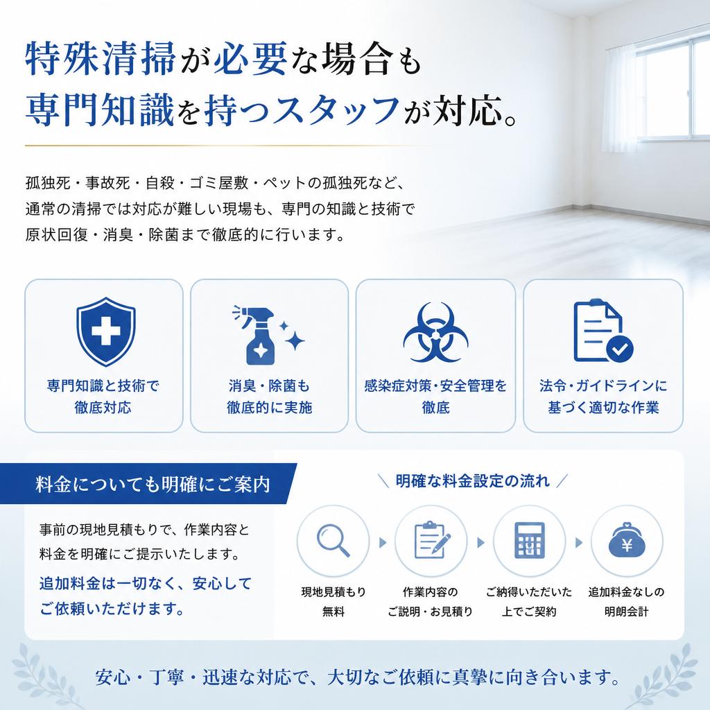 特殊清掃の対応と料金