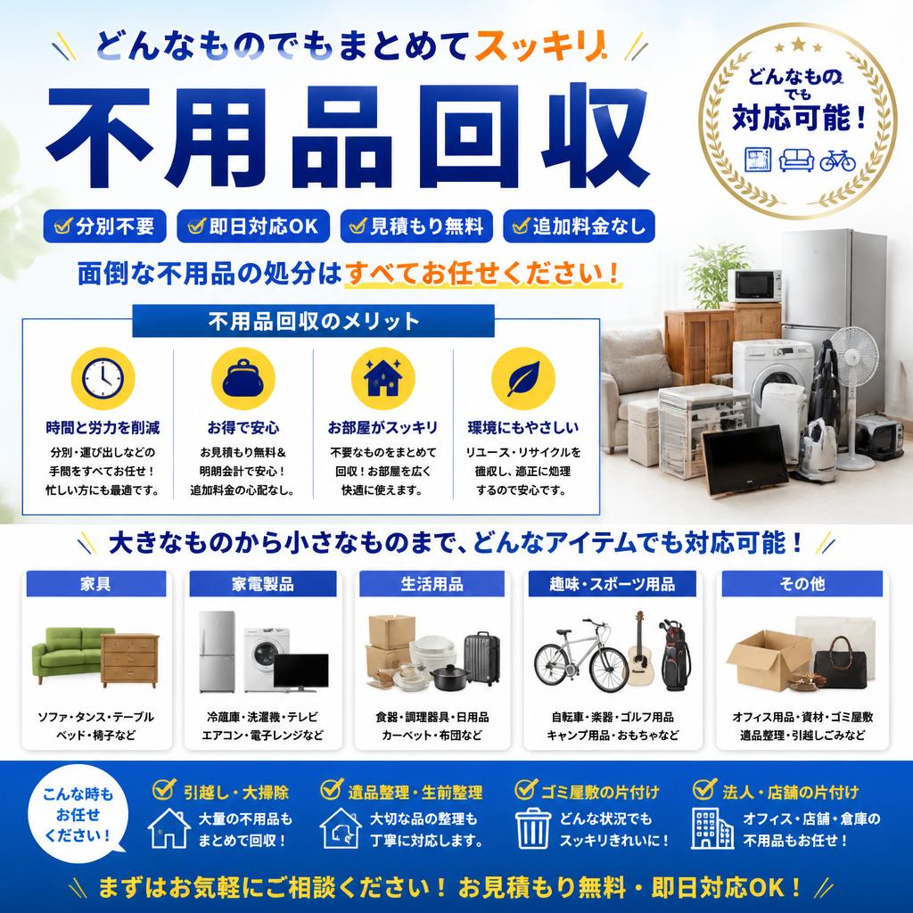 不用品回収でスッキリ