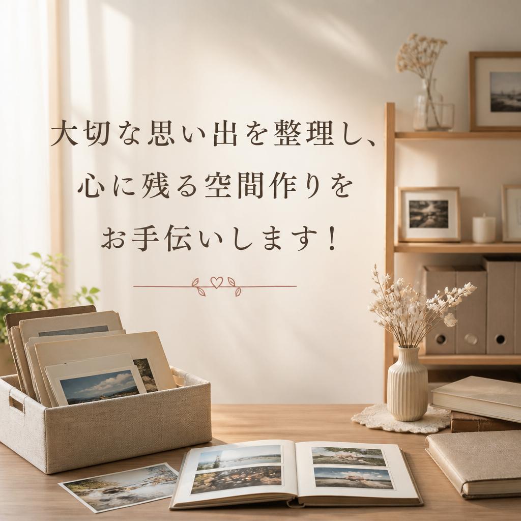 大切な思い出を整理し、心に残る空間作りをお手伝いします！