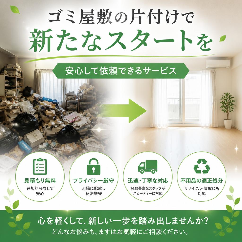 ゴミ屋敷の片付けで新たなスタートを、安心して依頼できるサービス