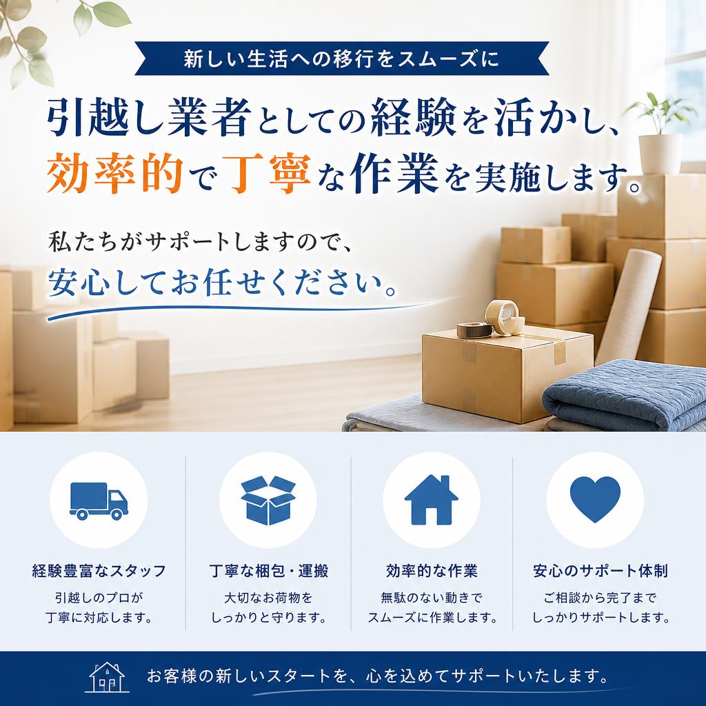 引越し業者としてのサポート